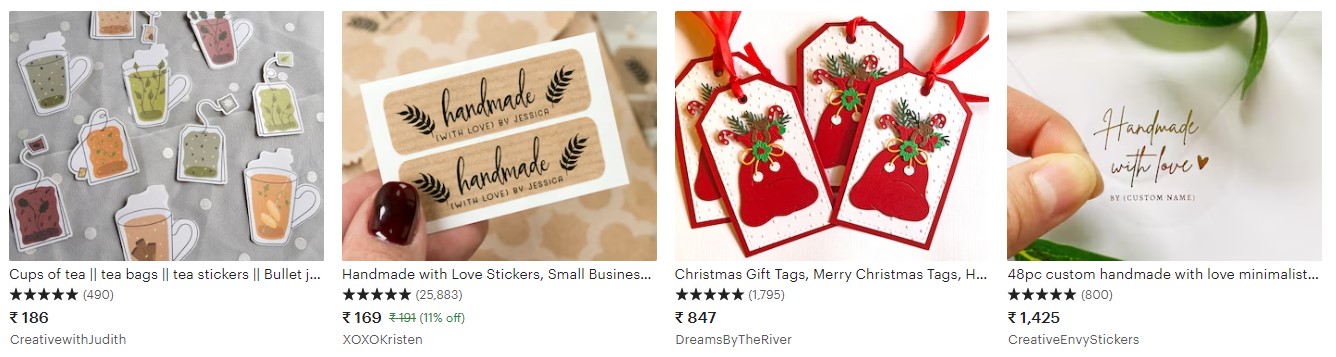 top selling items on Etsy handmade stickers
