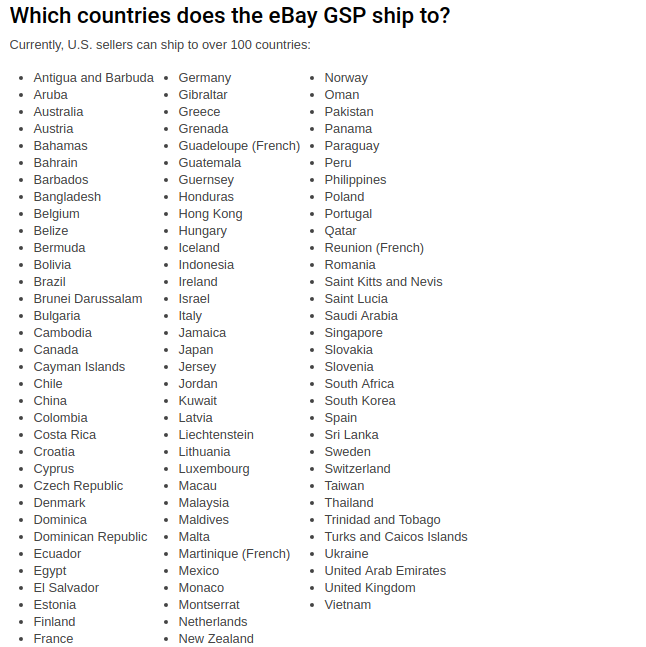 eBay Global Shipping Programme