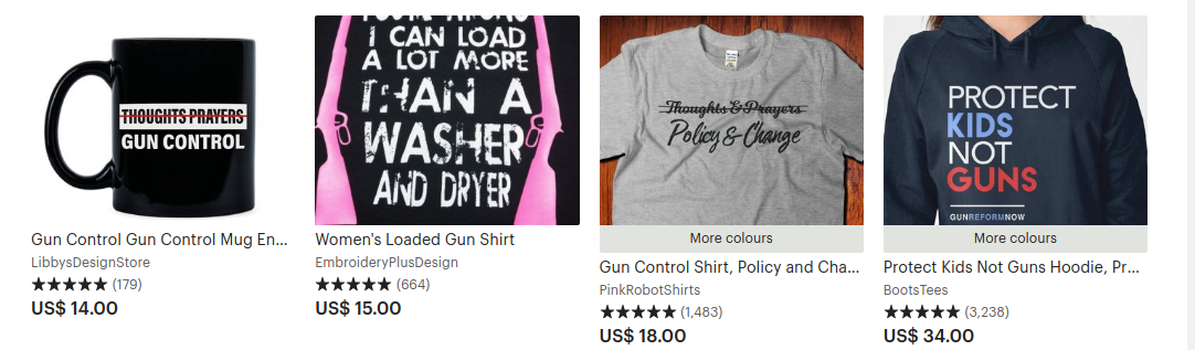 Gun Control Etsy POD ideas