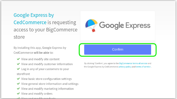 bigcommerce google shopping app