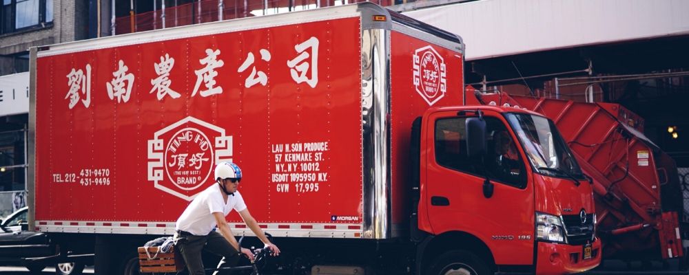 chinese new year 2021 preparation & delivery truck