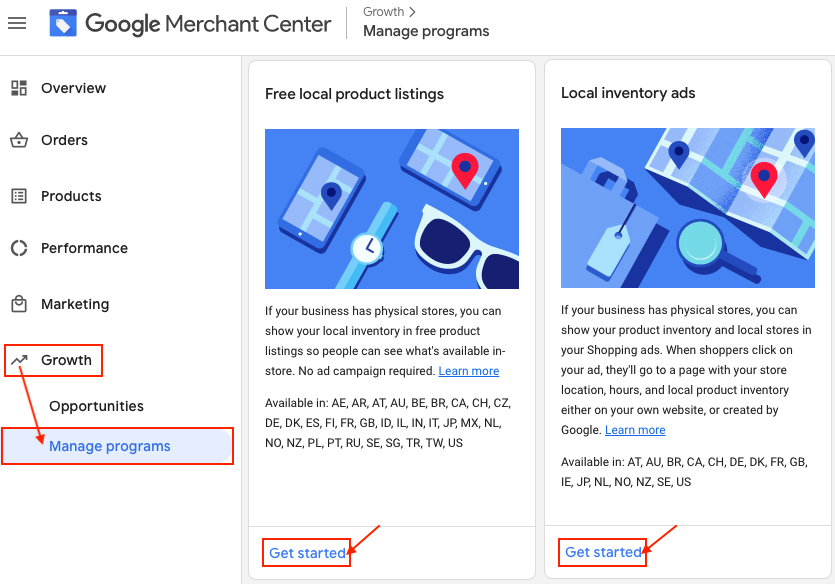 Local inventory ads and product listings - Free Listings across Google surfaces