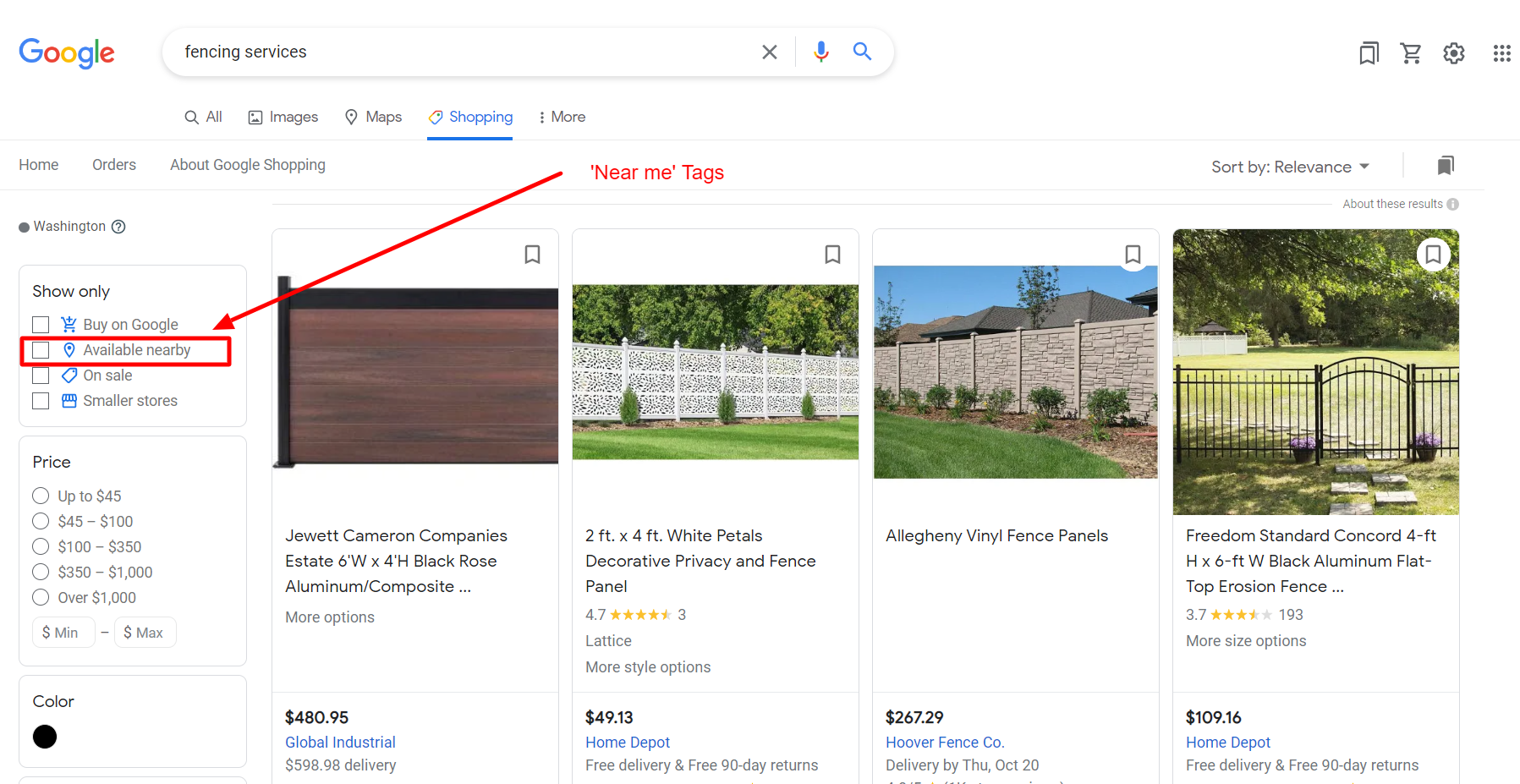 Near me Tags - Free listings across Google surfaces