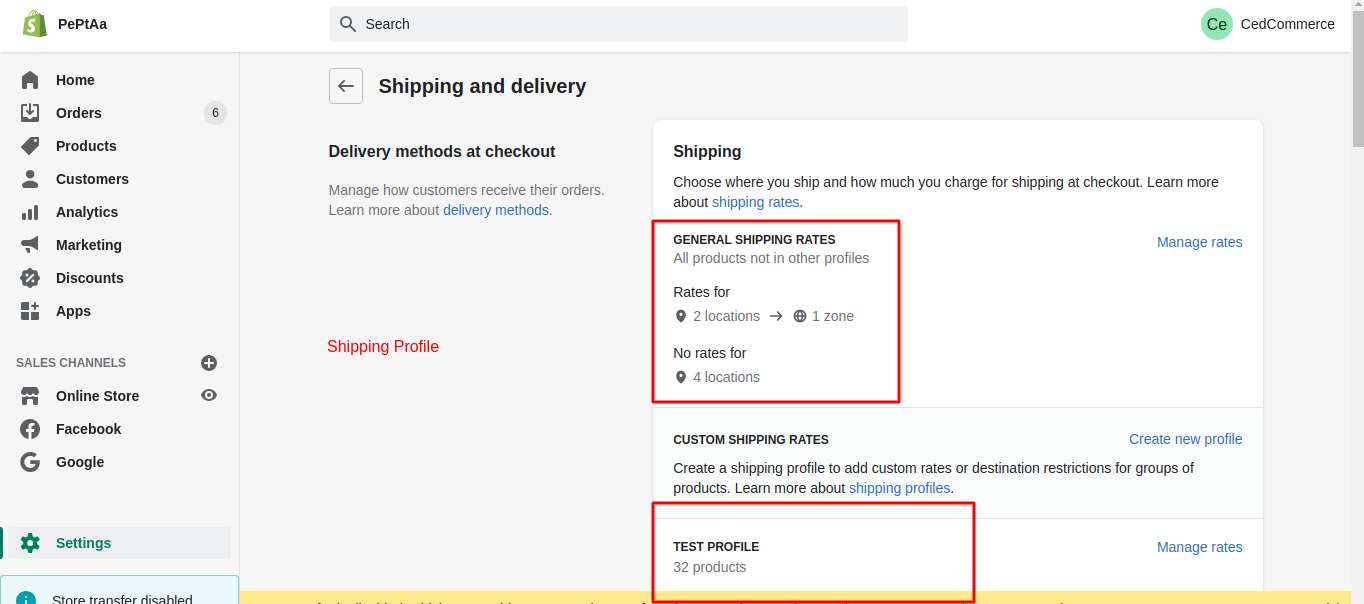 how to setup shipping on shopify
