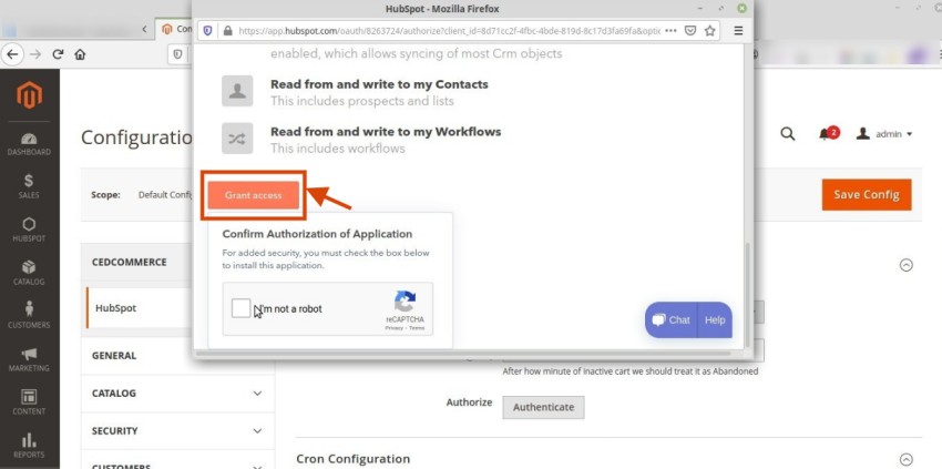 confirm authorization of application