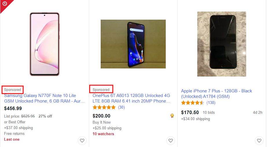 eBay Sponsored Ads to promote sale