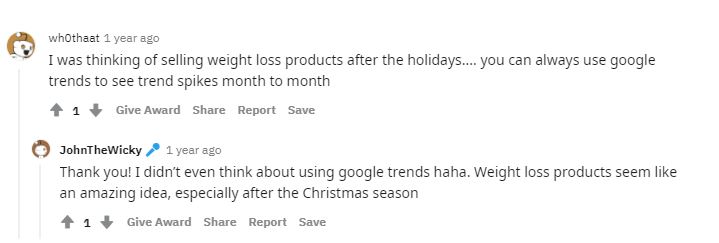product after christmas