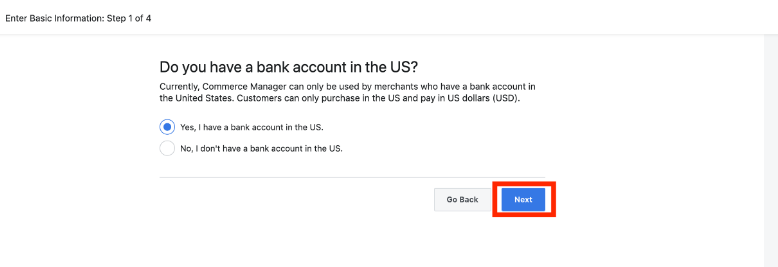 US business account