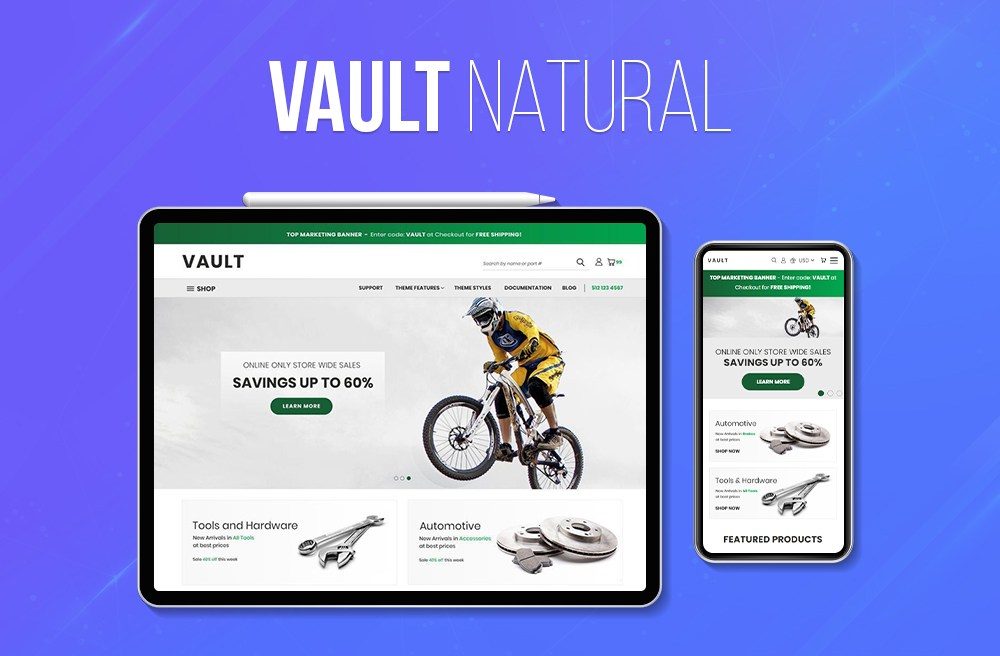 Bigcommerce free themes Vault Natural