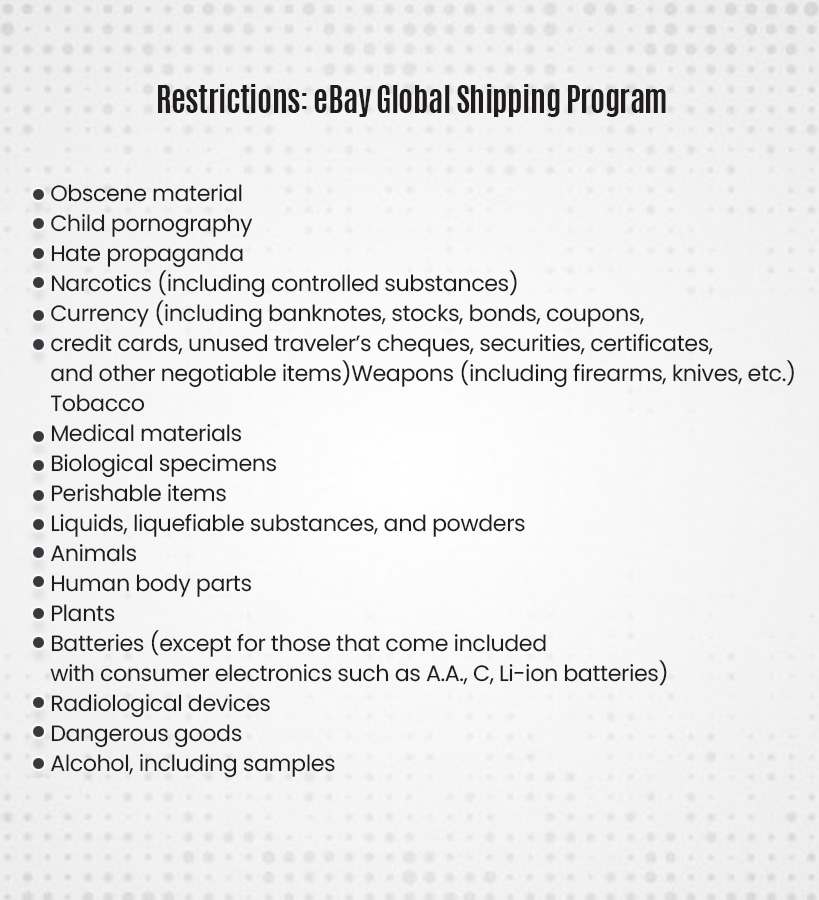 restriction on eBay Global Shipping Program