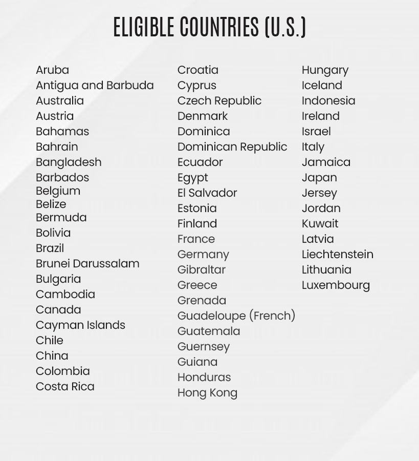 eBay global shipping countries from US
