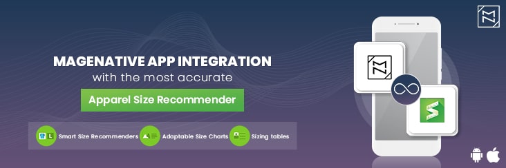 Magenative app integration with the most accurate apparel sizing chart and recommender