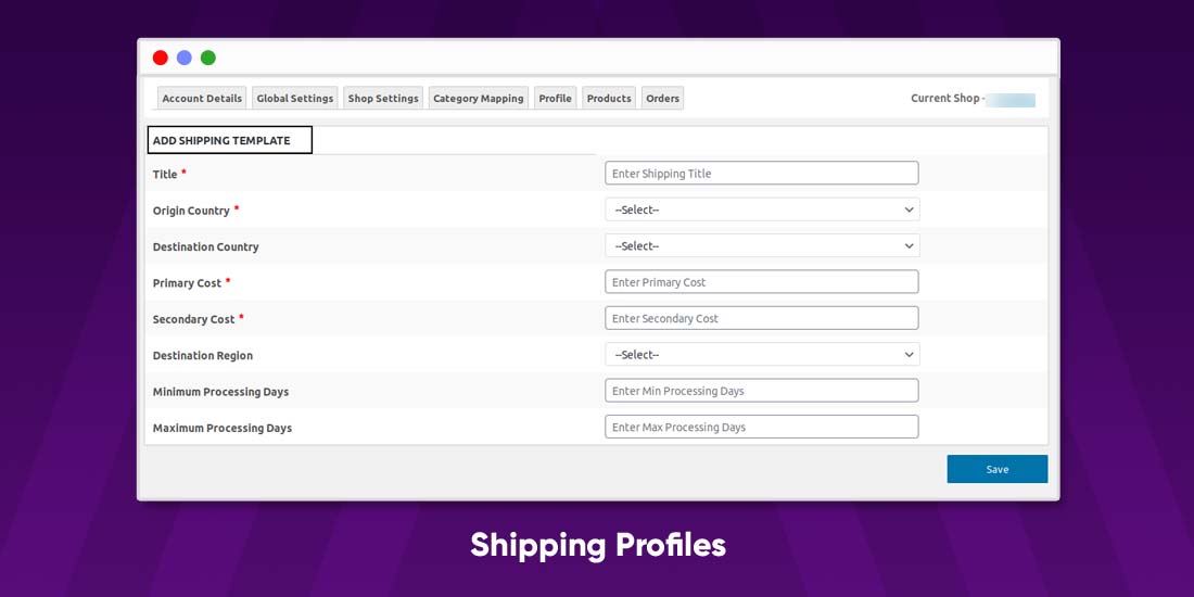 Shipping Profiles Shipping profiles allow you to automate your shipping process. There are certain conditions according to which the shipping rates are decided by origin, the weight of the product, Destination to be delivered, etc. When you list your product available at both stores and link them, the shipping price is automatically updated on each store, But you can make changes on your Etsy store. 