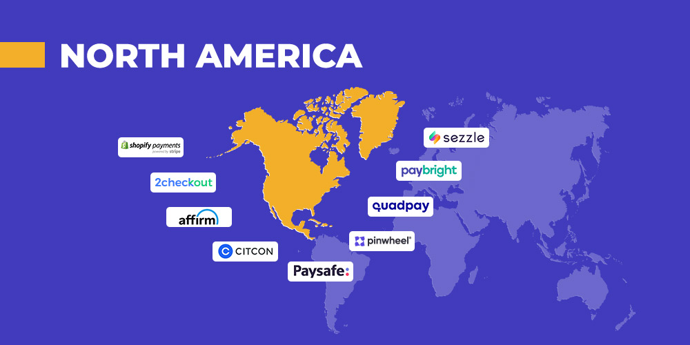 payment gateways for Shoipify stores in North america