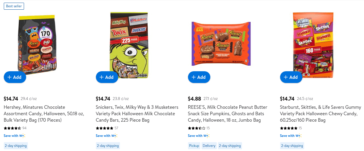Halloween Products on Walmart-candies