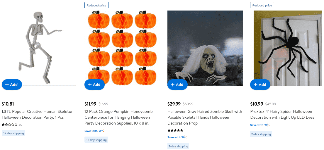 Halloween products on Walmart-decoration