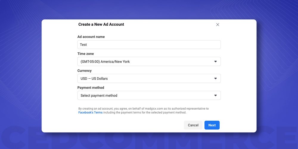 how to set up Facebook ad account