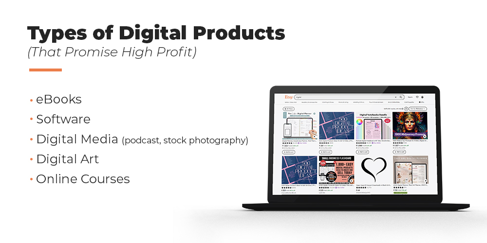 types of digital products sell on Etsy