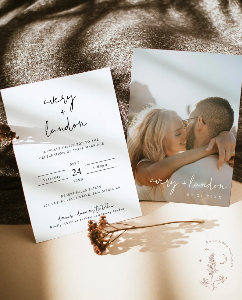 wedding invitation selling digital product on etsy
