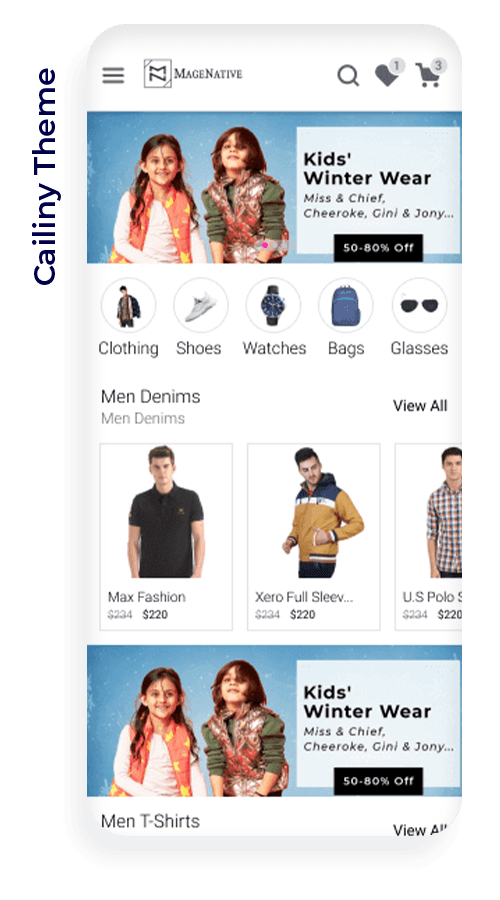Cailiny Theme Shopify Mobile App
