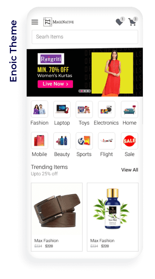 Enoic Theme Shopify Mobile App