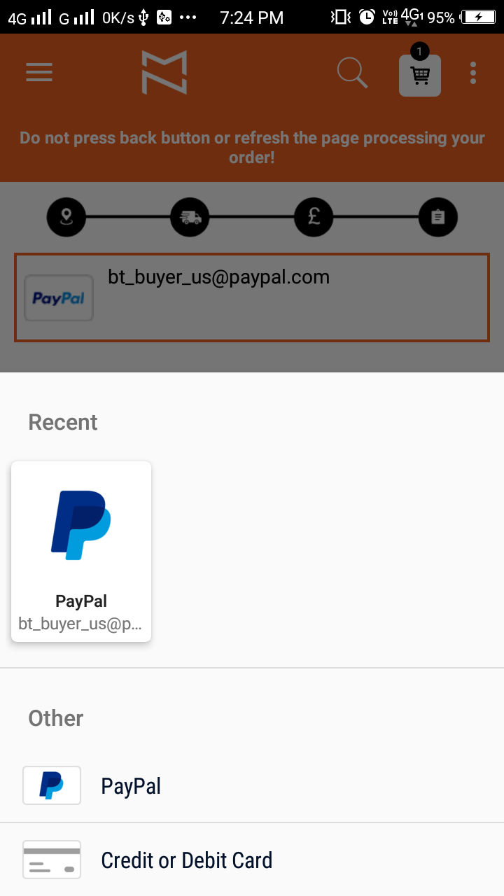Magento 2 Mobile app Native Payments