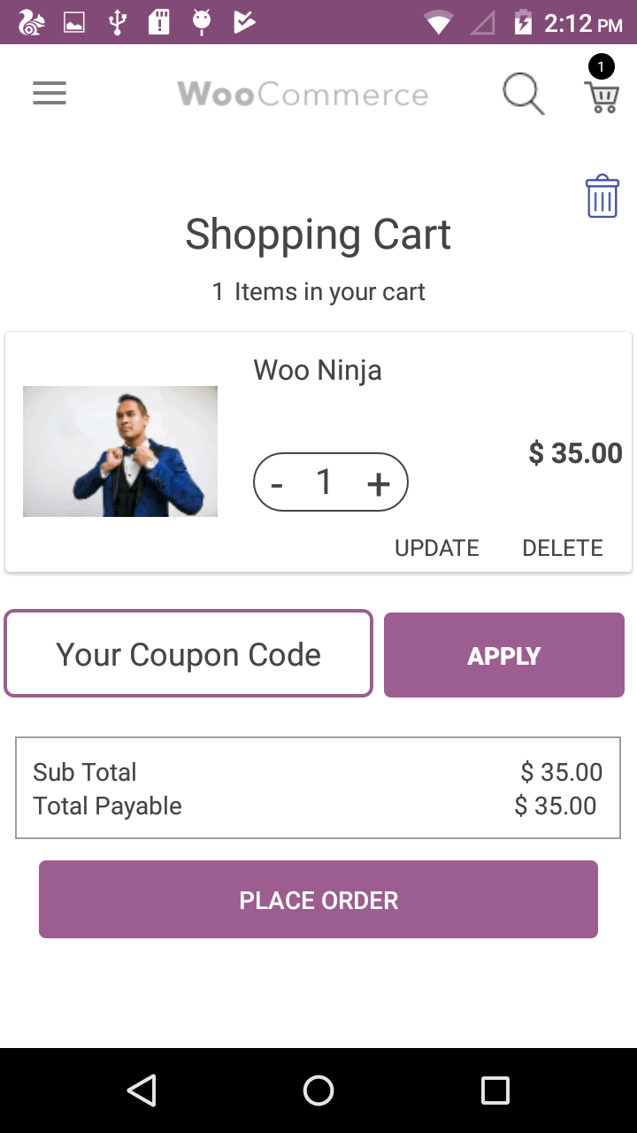 Woocommerce Android App Cart